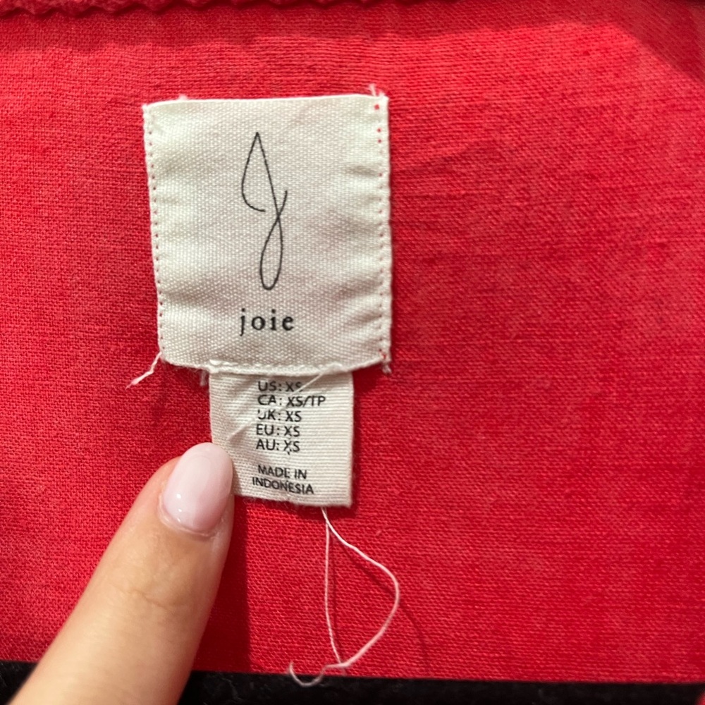 Joie Red Linen Blend Midi Dress - Picture 2 of 5